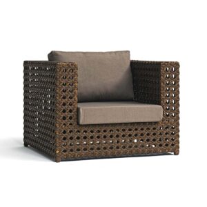 Poltrona Diamante em Fibra Sintética. A Poltrona é elaborada com estrutura de alumínio revestido de fibra sintética